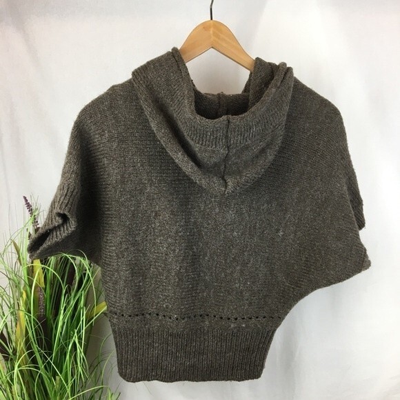 Peppe Peluso Brown Knit Hoody Hood Button Sweater S - Picture 3 of 7